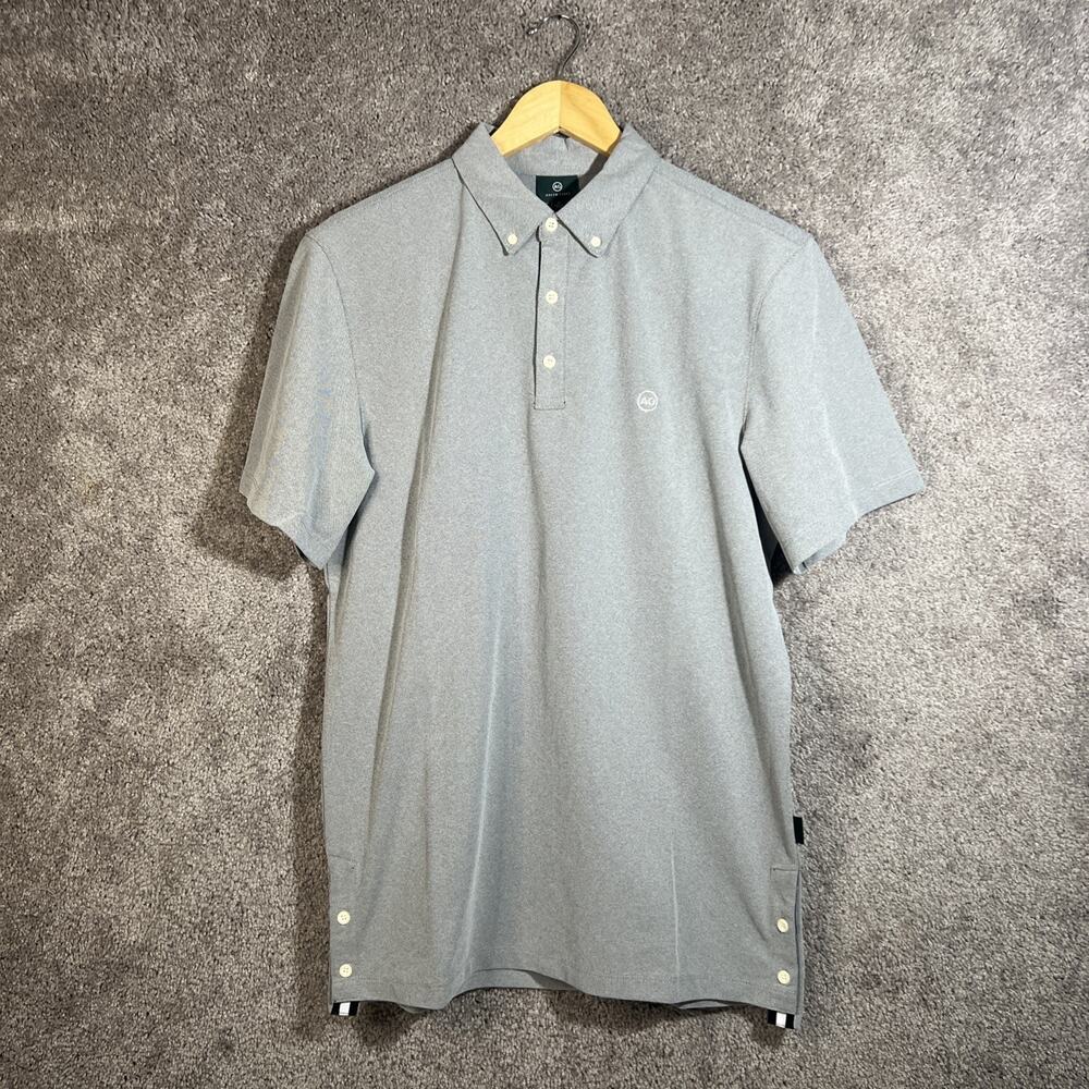 AG Adriano Goldschmied Men’s Medium Gray Polo Shirt Short Sleeve Green Label